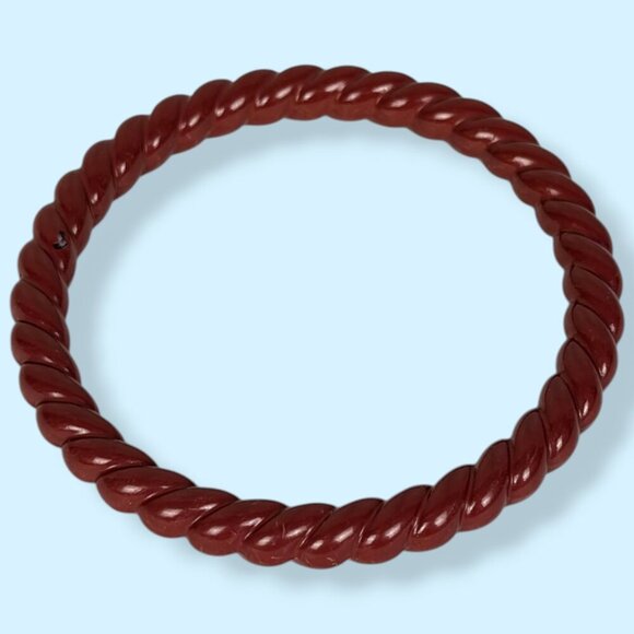 (2/$20) V. Muddy Red Molded Plastic Bangle - Picture 3 of 5